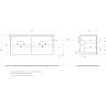 База под раковину подвесная BELBAGNO KRAFT-1200-4C-SO-2-RGB с четырьмя выкатными ящиками для раковины с двумя чашами, Rovere Galifax Bianco, 1200x460x500