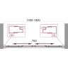 Шторка для ванны 150-180 см BELBAGNO UNIQUE-VF-2-150/180-140-C-Cr